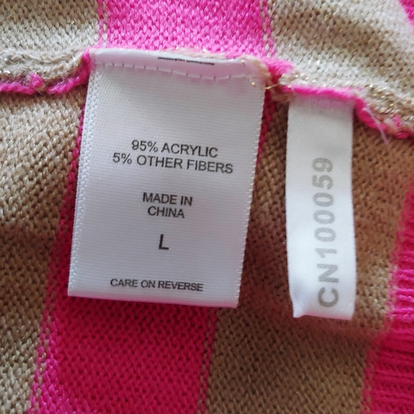 New York & Co. Striped V-neck Sweater Size Large - Picture 7 of 10
